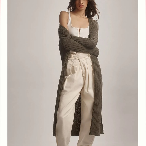 LAST ONE 😫NWT Anthropologie PILCRO Gauzy DUSTER long cardigan 💚 - Picture 9 of 10
